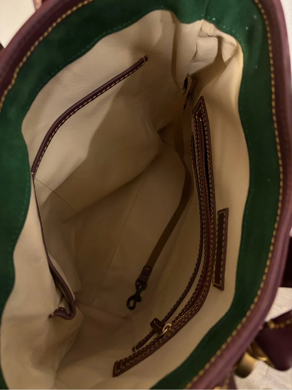 Vintage Dooney & Bourke Burgundy Leather Shoulder Tote
